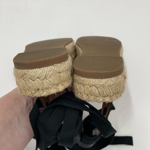 Madewell 7 The Gwen Platform Espadrille Sandal Jute Lace Up AM226 - Picture 10 of 11